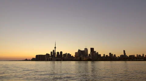 Toronto Skyline Magic Hour - Wide Stock Footage 44267616