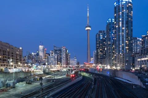Toronto Skyline at night Stock Photos