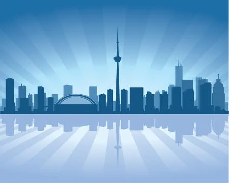 Toronto skyline with reflection in water Stock Illustration