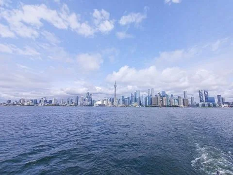 Toronto Skyline Summer Clouds Stock Photos