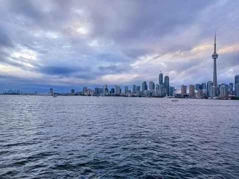 Toronto Skyline Summer Clouds Stock Photos