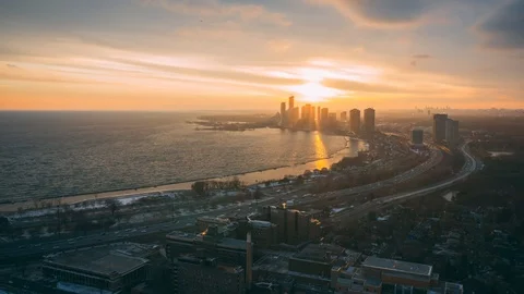 Toronto Skyline Sunset Hyperlapse Vidéo 100694296