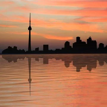 Toronto skyline at sunset Ilustración de archivo