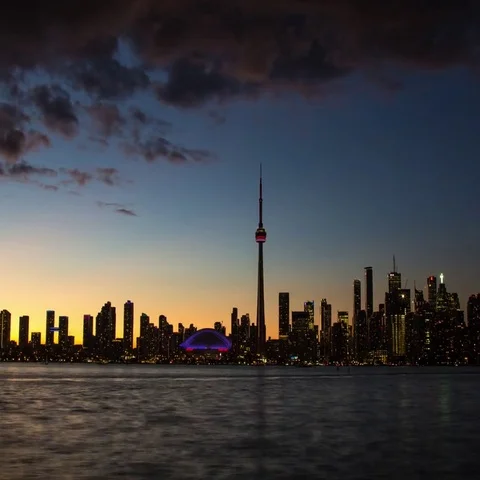 Toronto Skyline sunset Timelapse 動画素材 69413409