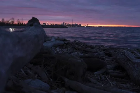 Toronto Skyline Timelapse in Spring Stock Footage 132483623