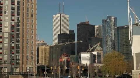 Toronto Skyline from the Waterfront Stock Footage 57637345