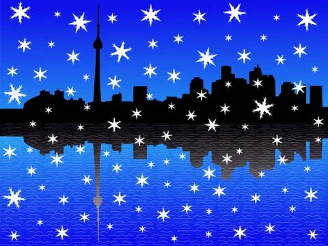 Toronto skyline in winter Ilustración de archivo