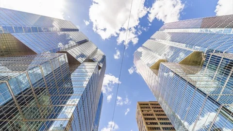 Toronto skyscraper reflection architecture timelapse Stock Footage 78154581