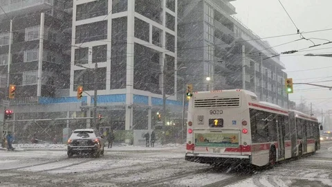 Toronto Snowstorm Stock Footage 86445768