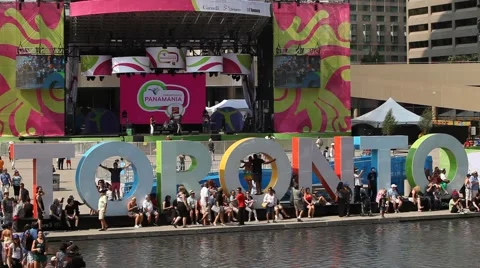 Toronto Square featuring 2015  PanAm Games Video stock 52107960