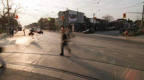 Toronto Street Intersection Time Lapse 4K Stock Footage 68495300