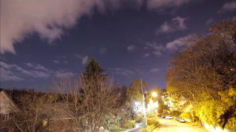 Toronto suburb night sky time lapse Stock Footage 44292609