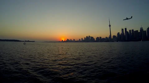 Toronto Sunset Cityline Video stock 36807064