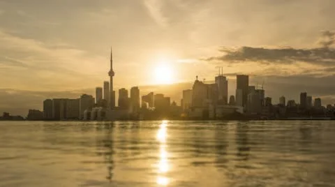 Toronto before the Sunset Stock Footage 52678088
