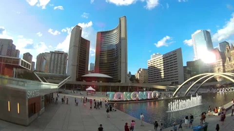 Toronto timelapse at city hall Stock Footage 66035023