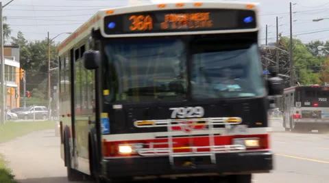 Toronto Traffic with a TTC Bus Stock Footage 42686676
