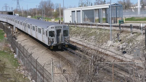 Toronto TTC subway train leaving Warden Station, Toronto, Canada. Stock-Footage 90362529