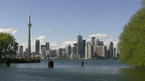 Toronto view from Island Stock Footage 4267467