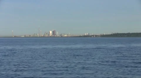 Toronto view from Lake Video stock 8572382