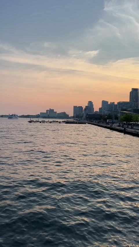 Toronto Waterfront at Sunset Stock Footage 309891790