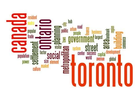 Toronto word cloud Ilustración de archivo