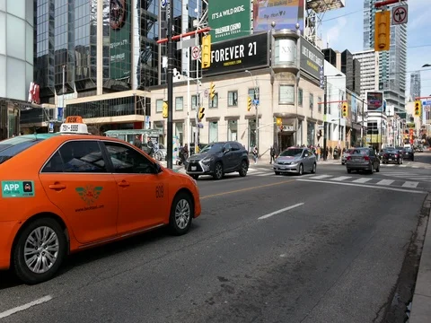 Toronto Yonge Dundas intersection during the day Stock Footage 74306801