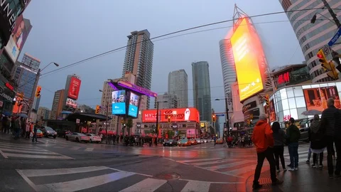 Toronto Yonge Dundas Intersection Time Lapse Stock Footage 109036648