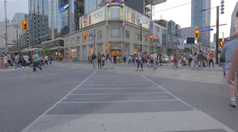 Toronto Yonge Dundas Intersection Wide Video stock 57835438