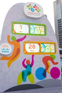 TORONTO,CANADA-JULY 9,2015: The countdown clock marking the time left until Stock Photos