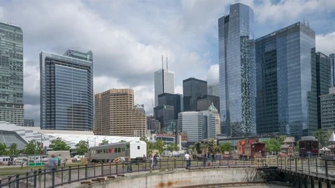 Toronto's financial district captured using the hyperlapse technic Stock Footage 86665563