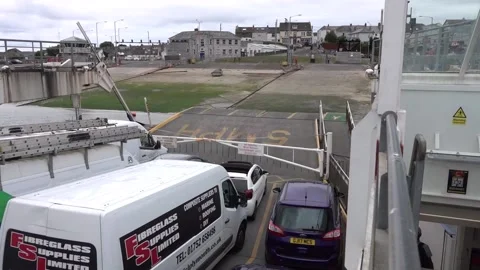 Torpoint car ferry arriving at Torpoint Cornwall Stock Footage 136671253