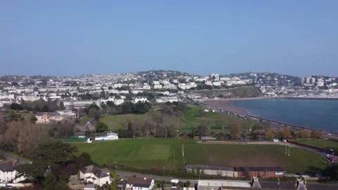 Torquay, Devon, England: Drone View: The town of Torquay and Torbay Stock Footage 172553287