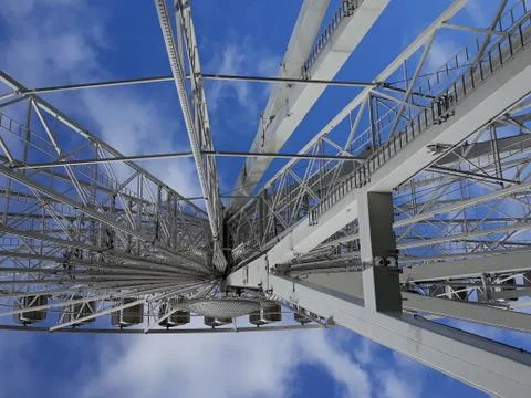 Torquay, Devon, England: Low Angle View: Revolving viewing wheel on seafront Stock Photos