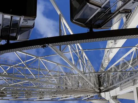 Torquay, Devon, England: Low Angle View: Revolving viewing wheel on seafront Stock Photos