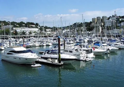 Torquay Harbour, Devon, England. Stock Photos