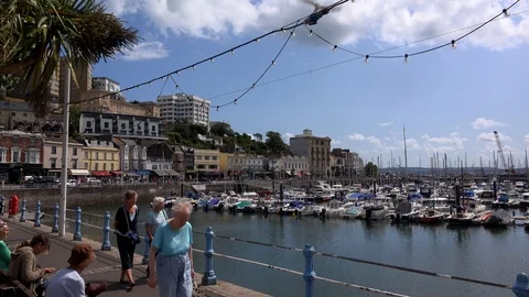 Torquay harbour seaside resort in Devon south England UK 4K 스톡 동영상 114656617