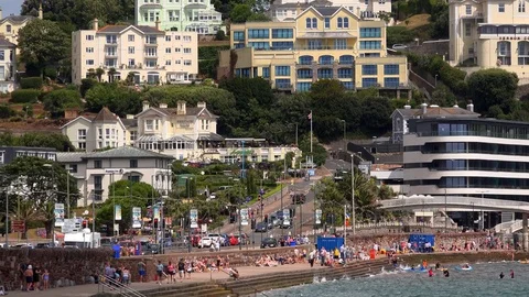 Torquay harbour seaside resort in Devon south England UK 4K Video stock 114658878