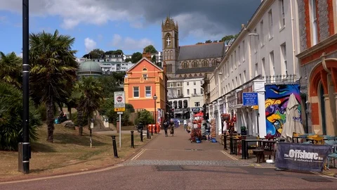 Torquay harbour seaside resort in Devon south England UK 4K 스톡 동영상 114660548