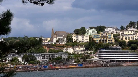 Torquay harbour seaside resort in Devon south England UK 4K Stock Footage 114660931