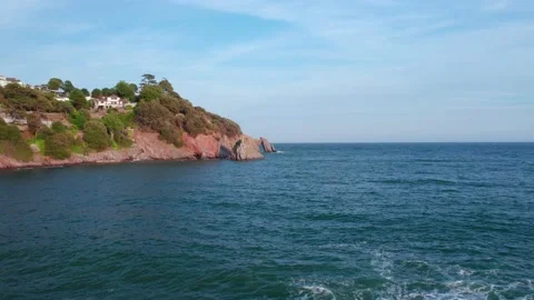 Torquay Rocks and Cliffs from a drone, English Riviera, Torbay, Devon 動画素材 205775227