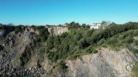 Torquay, South Devon, England: DRONE VIEWS: Reveal shot of Torquay marina Stock Footage 273859954