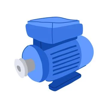 Torque electric motor cartoon vector illustration Stock Illustration