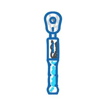 Torque wrench tool icon doodle illustration Illustrazione stock