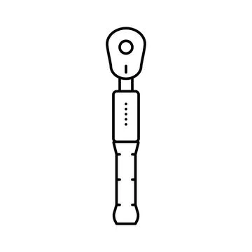 Torque wrench tool line icon vector illustration Illustrazione stock
