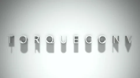Torqueconv 3D title animation with shadows on a white background Stock Footage 297516497