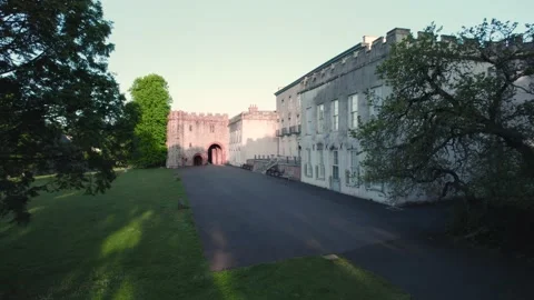 Torre Abbey from a drone, Torquay, Devon, England, Europe Stock Footage 194371445