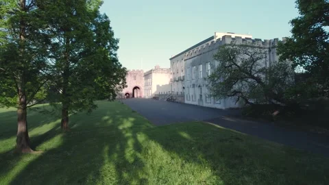 Torre Abbey from a drone, Torquay, Devon, England, Europe Stock Footage 194372316