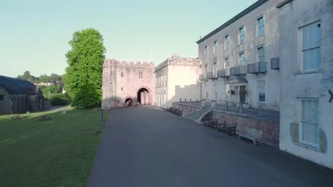 Torre Abbey from a drone, Torquay, Devon, England, Europe Stock Footage 194372379