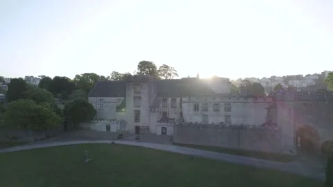 Torre Abbey from a drone, Torquay, Devon, England, Europe Stock Footage 194397991