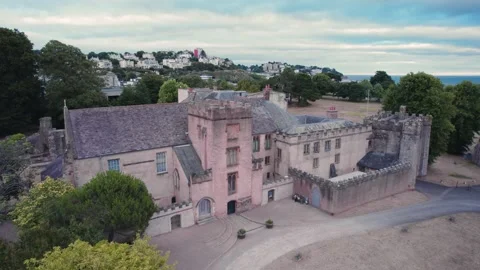 Torre Abbey from a drone, Torquay, Devon, England, Europe Vídeo Stock 202400368